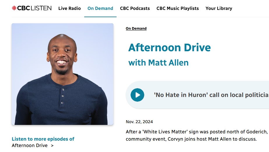 CBC Radio Afternoon Drive with Matt Allen, November 22, 2024