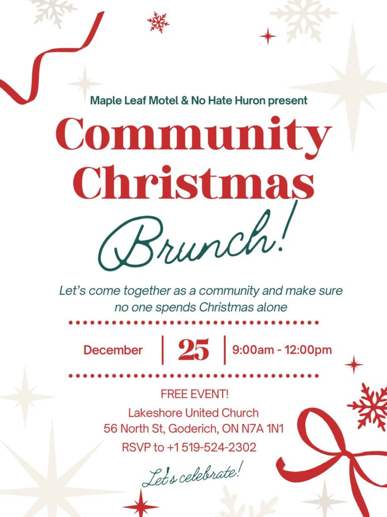 Poster of Community Christmas Brunch, December 25 2025 at Lakeshore United Church, Goderich